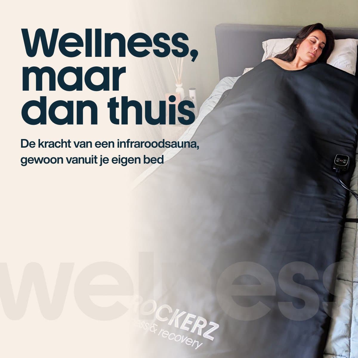 Rockerz Infrarood Saunadeken – Infraroodtherapie - Thuis Ontspannen & Ontgiften - Detox-effect - lengte 185cm - Kleur: zwart thumbnail 7
