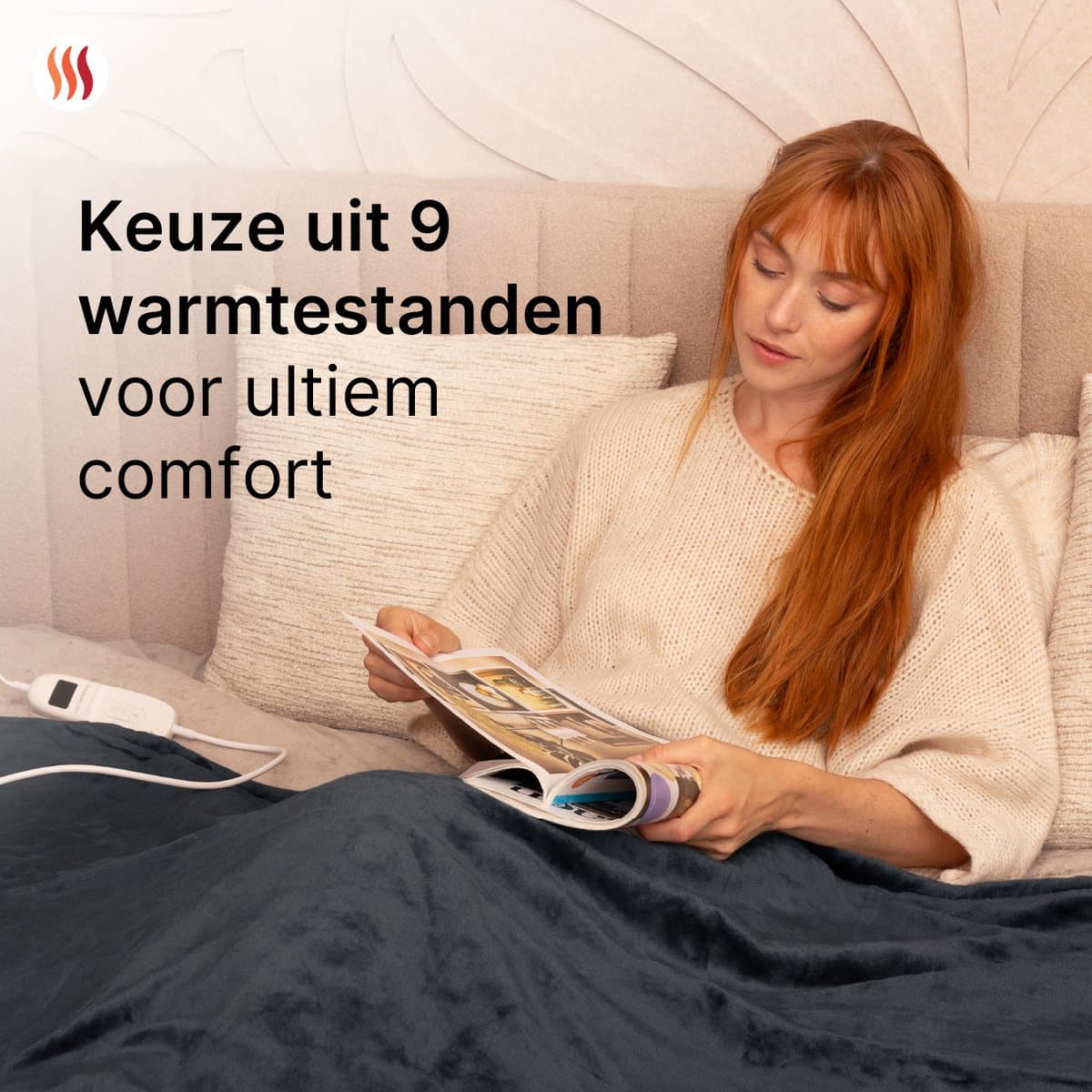 Seranova Elektrische Deken XXL - 180x160 cm - 2 Persoons Bovendeken - Warmtedeken - Dubbelzijdig Fleece Sherpa - Antraciet Grijs thumbnail 5
