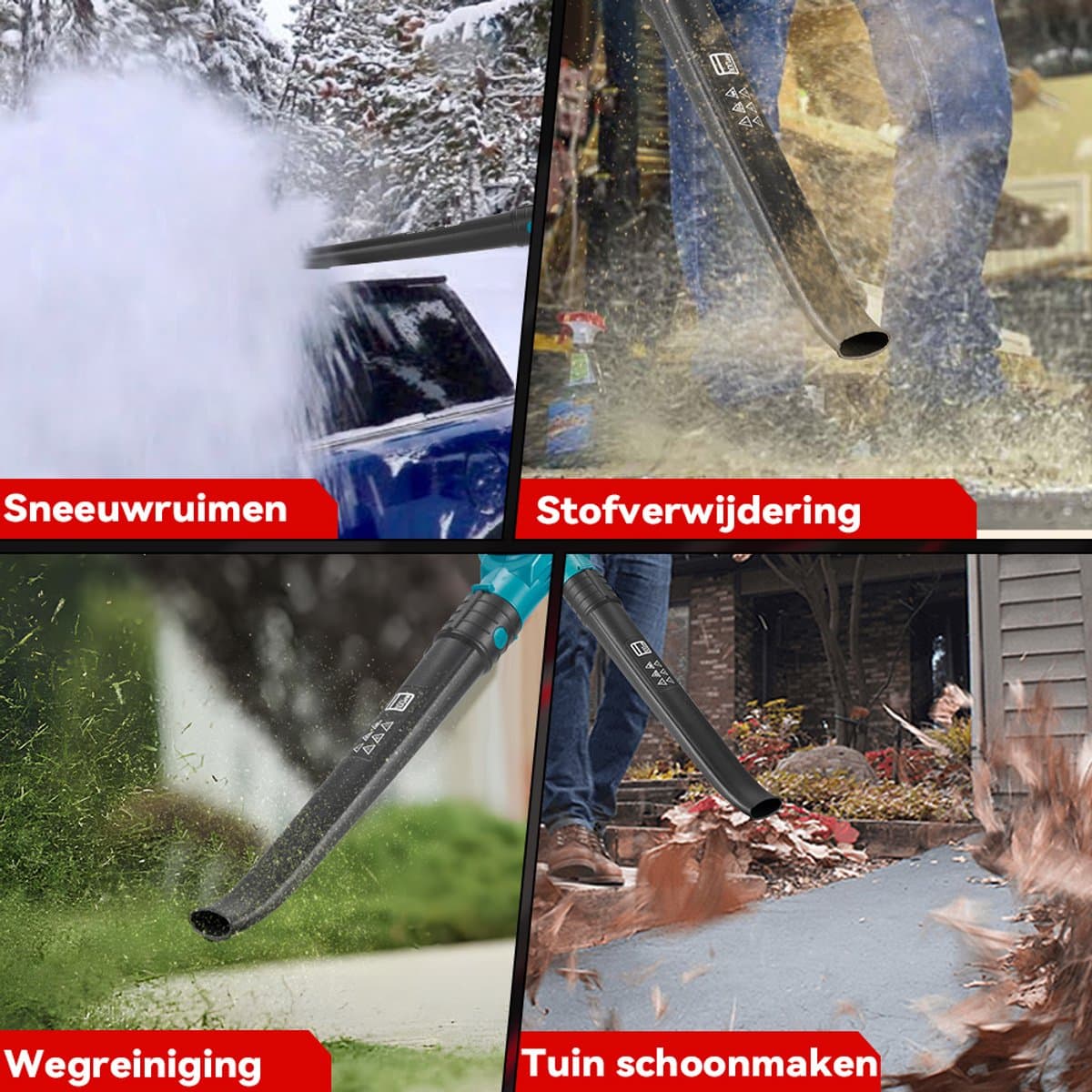 ONEVAN Accu Bladblazer 21 V - 219 km/u Elektrische Bladblazer - 5 versnellingen - met 2x accu's - draadloze bladblazer voor tuin, bladeren, stof en sneeuw thumbnail 6