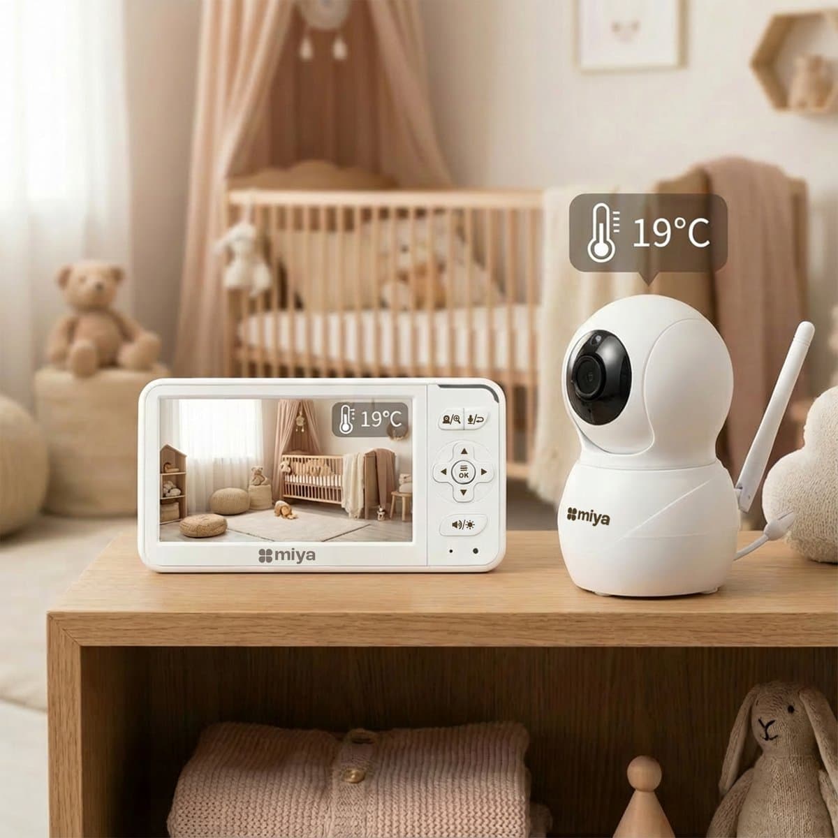 Miya M53 Babyfoon met camera - Op afstand bestuurbaar - 5 inch IPS scherm - Baby monitor thumbnail 7