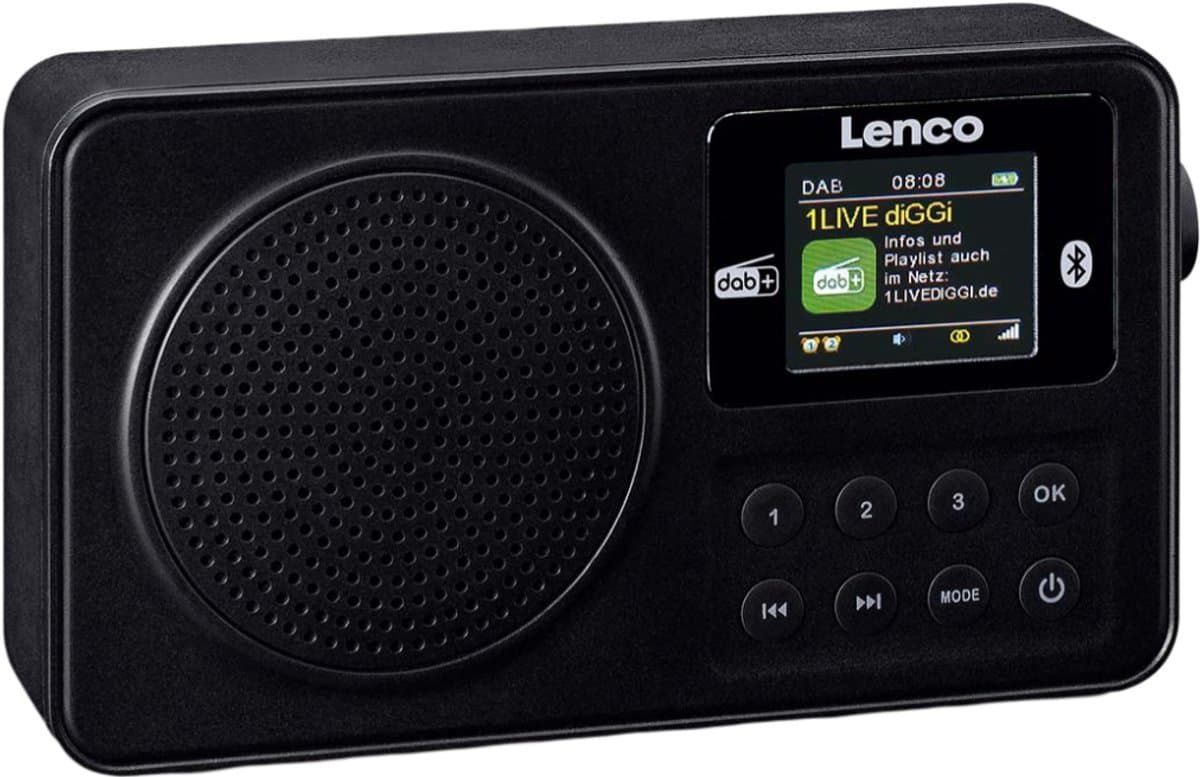 Lenco PDR-033BK - Draagbare DAB+ radio met Bluetooth - Oplaadbare Batterij - FM - Noodradio - 10 uur Accu - Zwart thumbnail 5