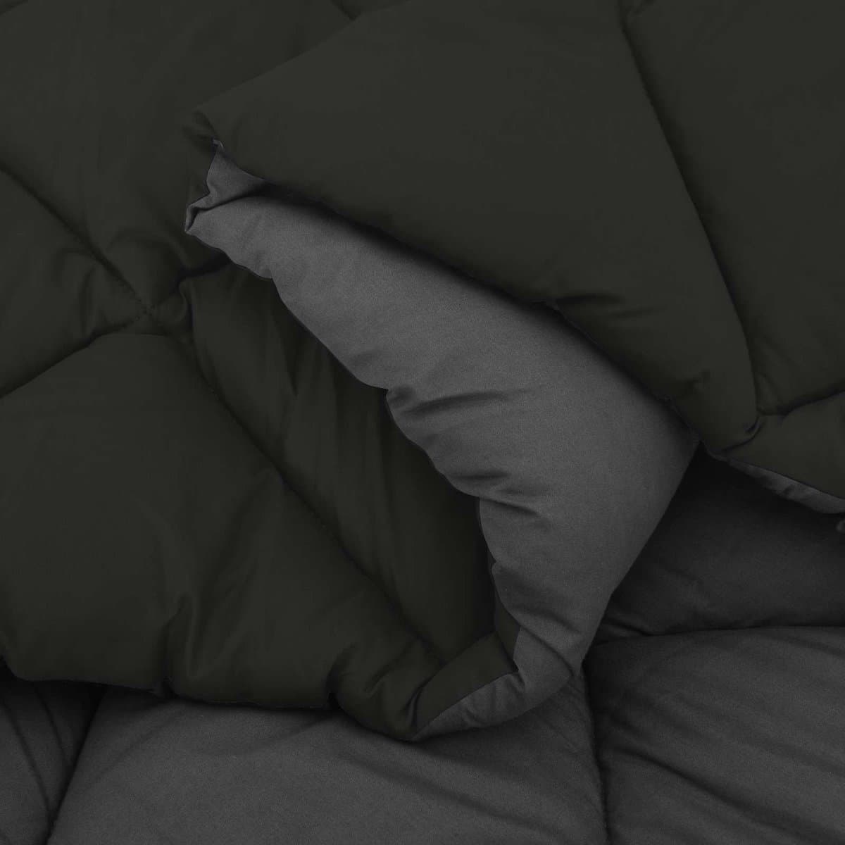 vidaXL - Winter - Duvet - Zwart - en - Anthraciet - 220 - x - 240 - cm - Microvezel thumbnail 7