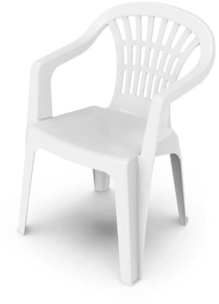 Gerimport Stoel voor buiten/binnen - tuinstoelen - wit - 50 x 54 x 76 cm - stevig kunststof - Bijzet stoelen thumbnail 3
