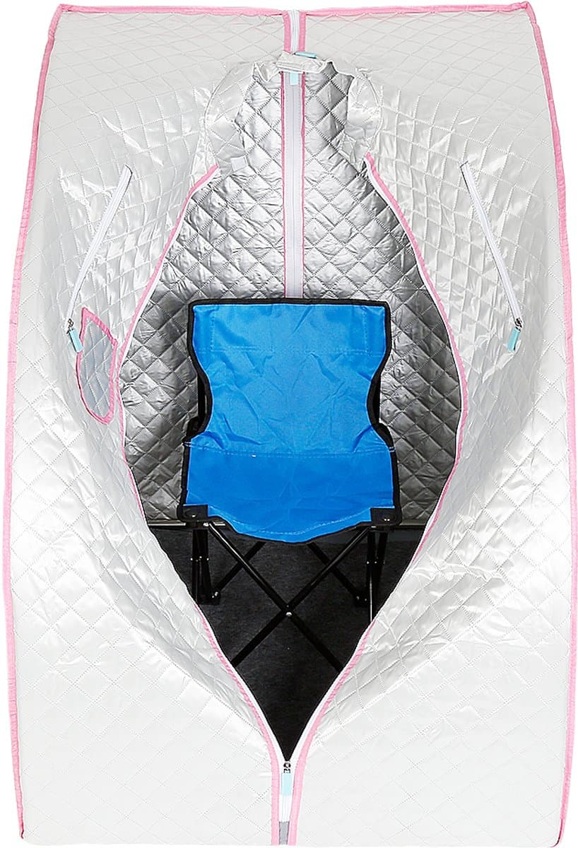 Draagbare 1,8" stoomsauna, afslankende sauna, stoomcabine, gewichtsverliestherapie, 1000W, zilver thumbnail 4