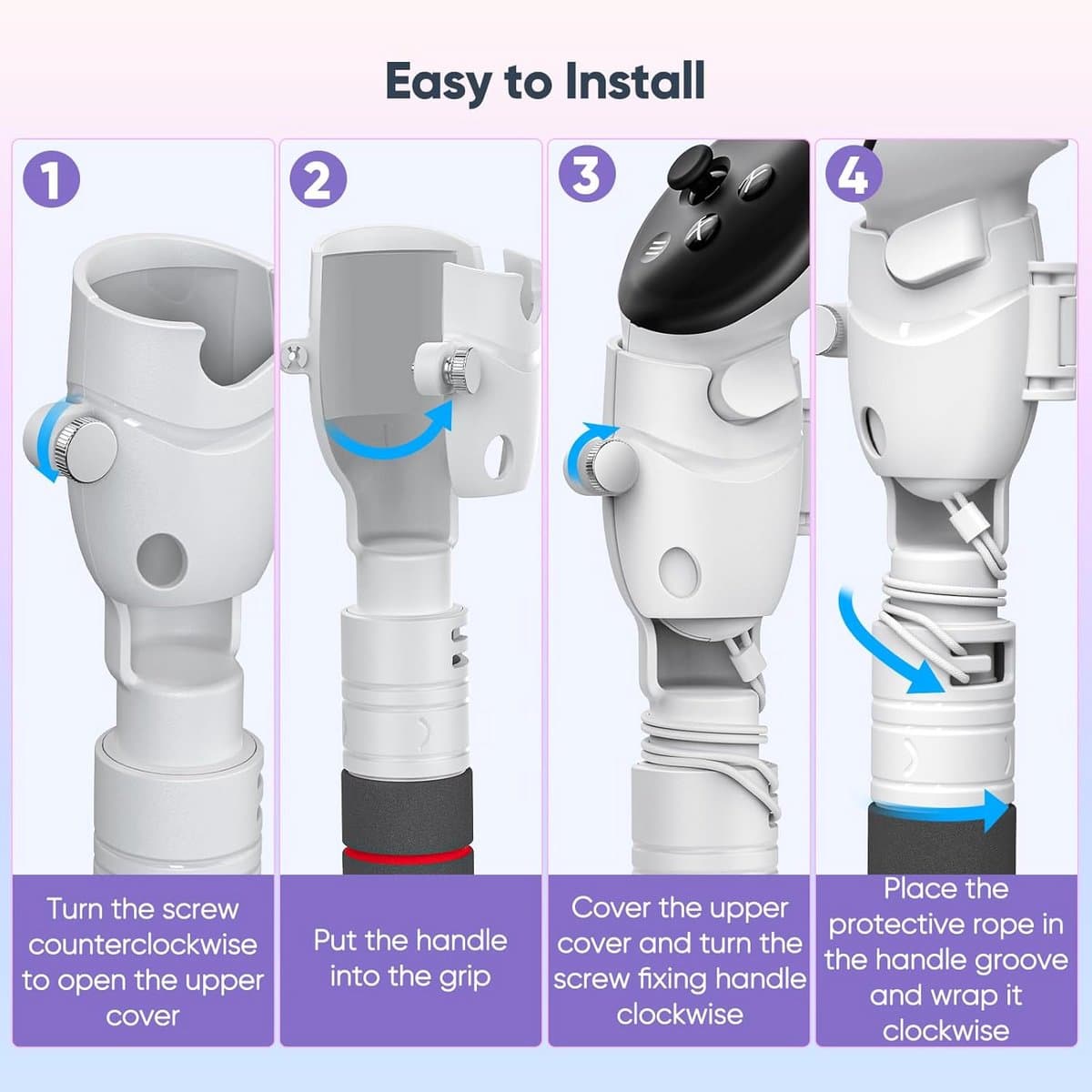 4-in-1 VR Controller Verlengstukken voor Meta Quest 3/2/Pro - Ideaal voor Gorilla Tag en Beat Saber thumbnail 2