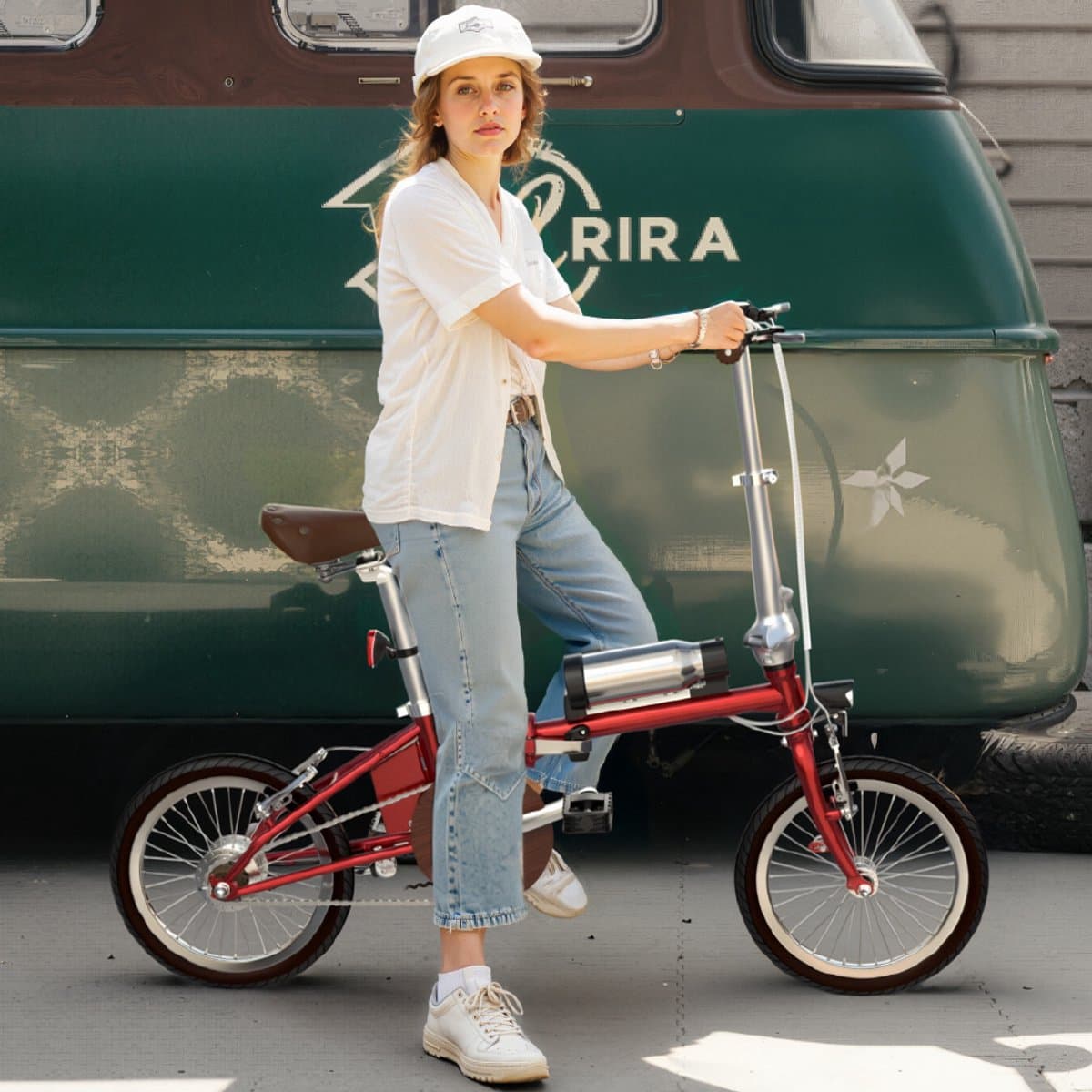 ONESPORT Elektrische Fiets – Lichtgewicht Opvouwbare E-Bike voor Stad & Pendelen – 36V 5.2Ah Accu, 40 km Bereik, 16×1.35 Inch Banden, Snel Opladen 2,5u – Rood thumbnail 7