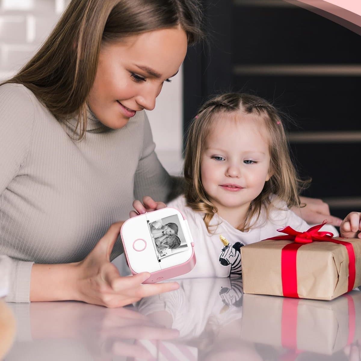 longziming -Roze Mini Labelprinter – Compacte Draagbare Stickerprinter voor Studie, Notities, Foto’s en Creatieve Projecten thumbnail 4