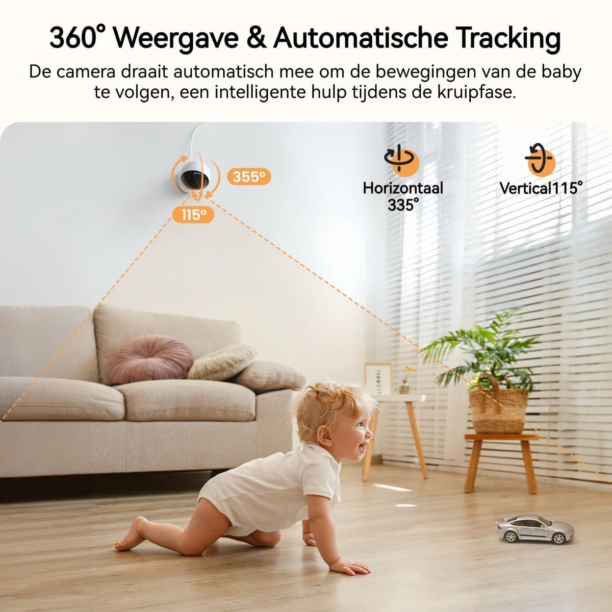 BOIFUN Babyfoon met camera - Baby Monitor met 2 Camera's - Babyfoon met Camera en App - AI-detectie (Slapen op de Buik en Gezichtsgebied) - Nachtlampje - 5.5 Inch Scherm - Video & Audio thumbnail 3