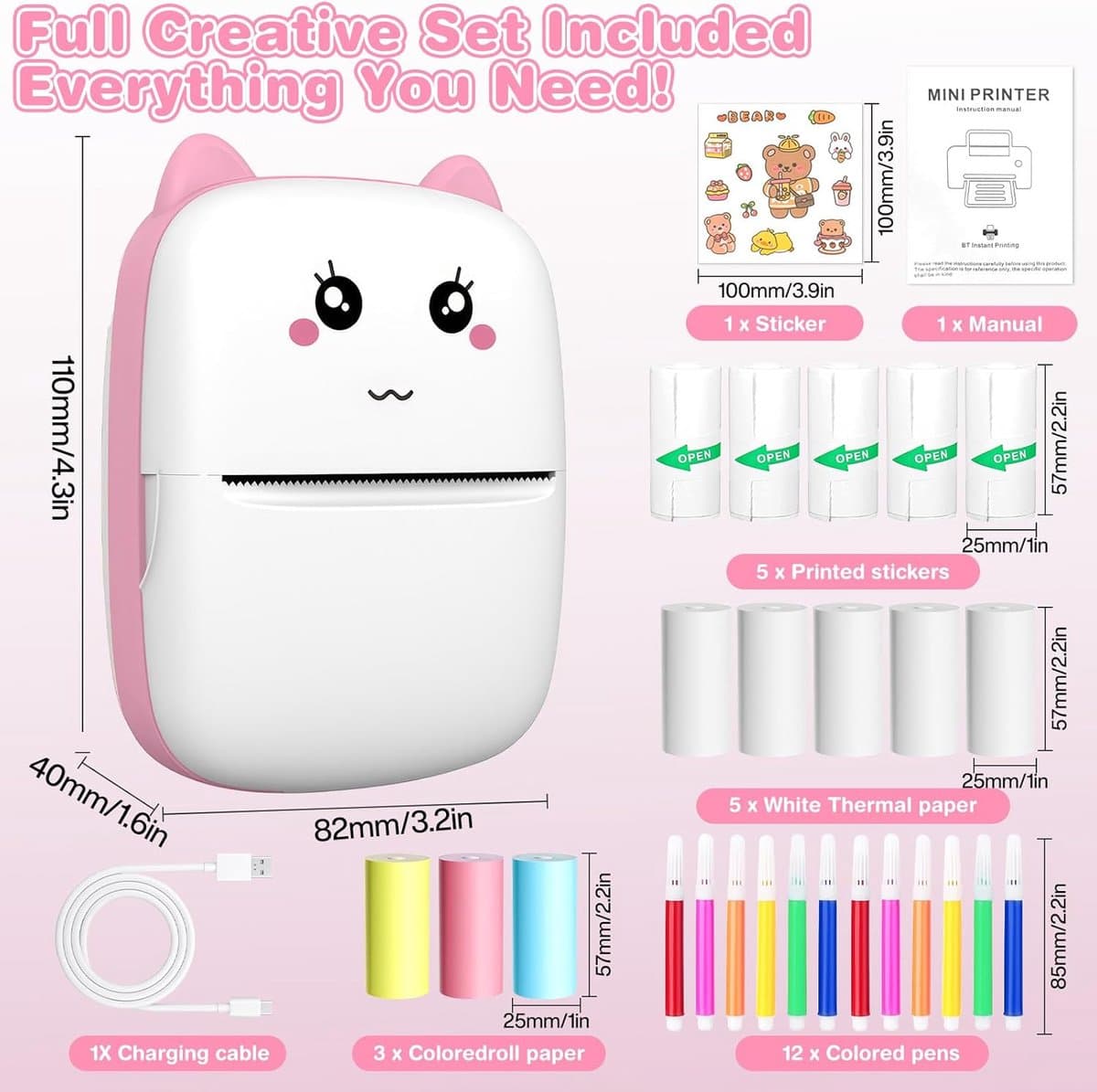 RFWR® Mini Bluetooth Thermische Printer voor Smartphone - Afdrukken van Foto's, Notities, Stickers en Etiketten zonder Inkt thumbnail 7
