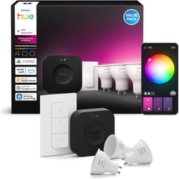 Productfoto van Philips Hue Starterkit Bridge Pro + 3 GU10 400lm + dimmer