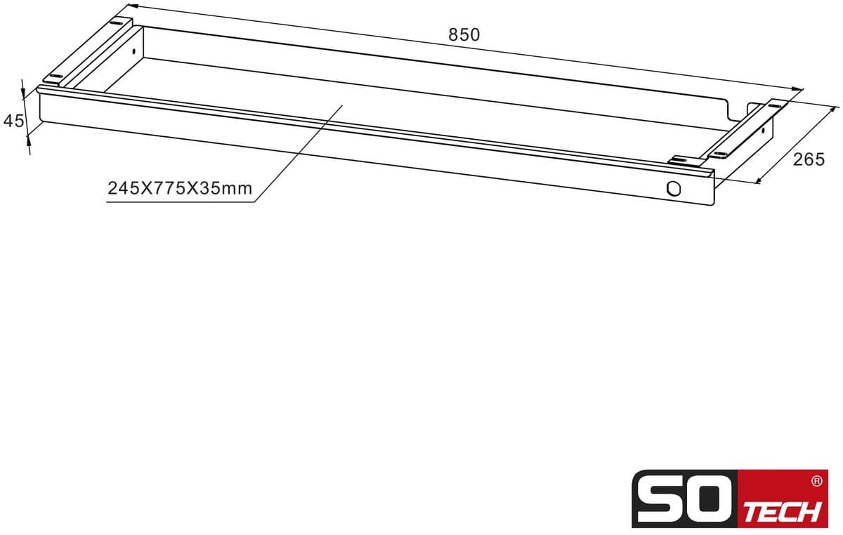 Bureau Onderbouwlade zwart afsluitbaar Breedte: 850 mm thumbnail 7