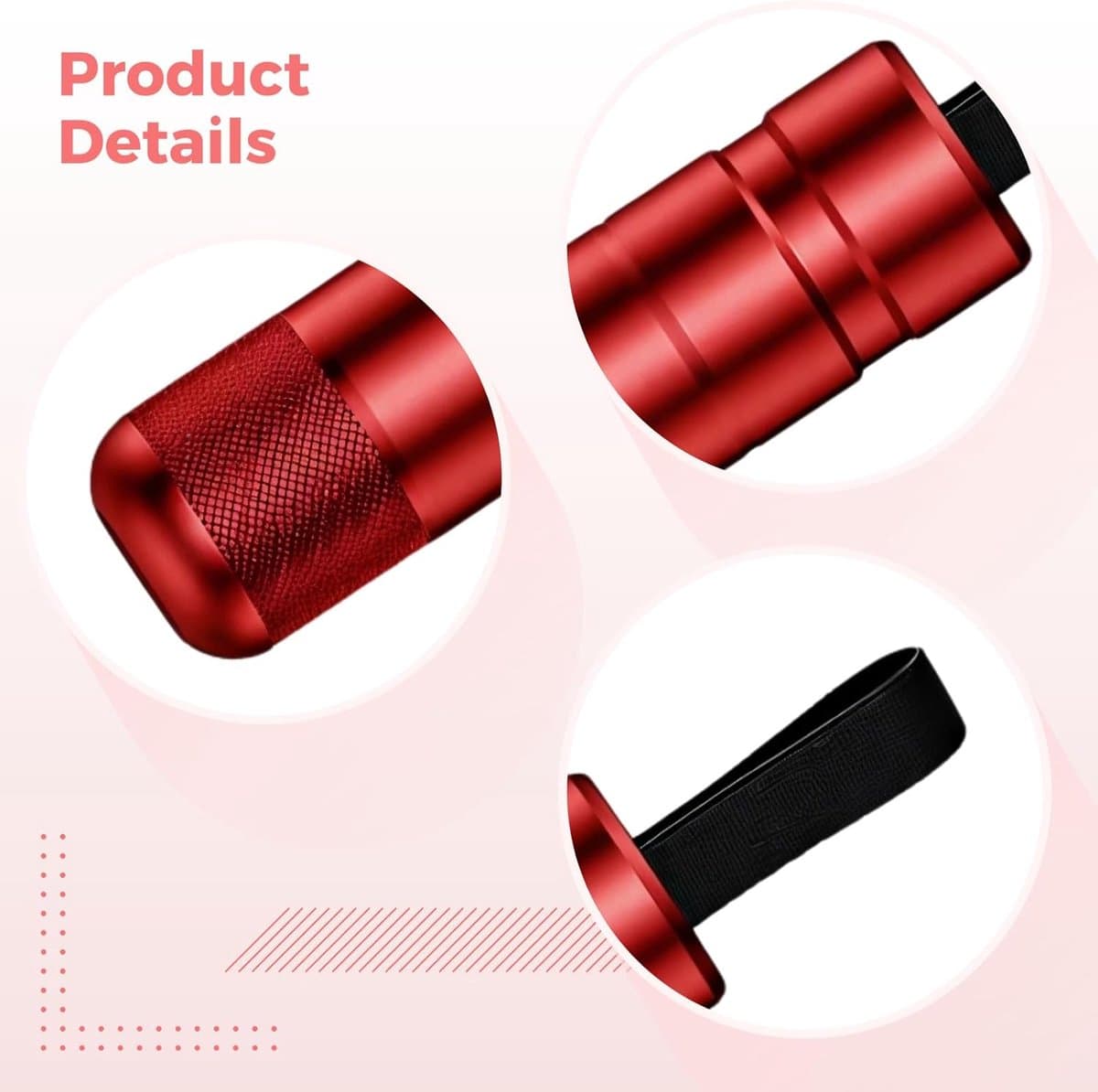 Veiligheidshamer - Veiligheidshamer Auto - Noodhamer - Compacte Aluminium Veiligheidshamer - Multifunctioneel Voertuig Noodhulpmiddel - Wolfraam Stalen Raambreker - Rood thumbnail 3