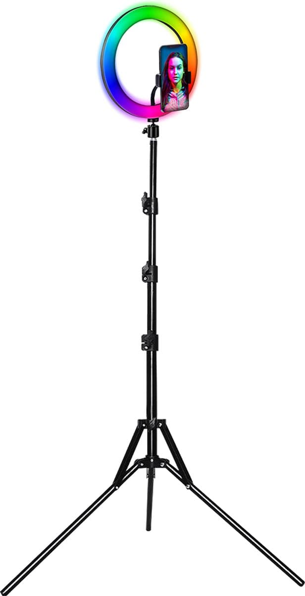 Bigben Connected, Kit Influence XL Lichtring 26cm met Statief 1,6m, Wit thumbnail 4