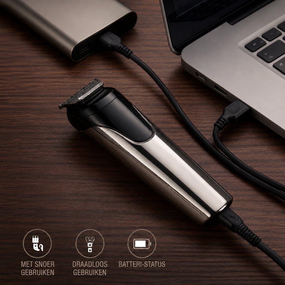 Tondeuse voor Mannen - Haartrimmer Mannen – Baardtrimmer Mannen - Tondeuse Hoofdhaar - Professionele 5 in 1 trimmer voor baard, haar & body – Waterproof IPX7 – 180 Min Batterij – 12 Opzetstukken - Neustrimmer - Oortrimmer thumbnail 7