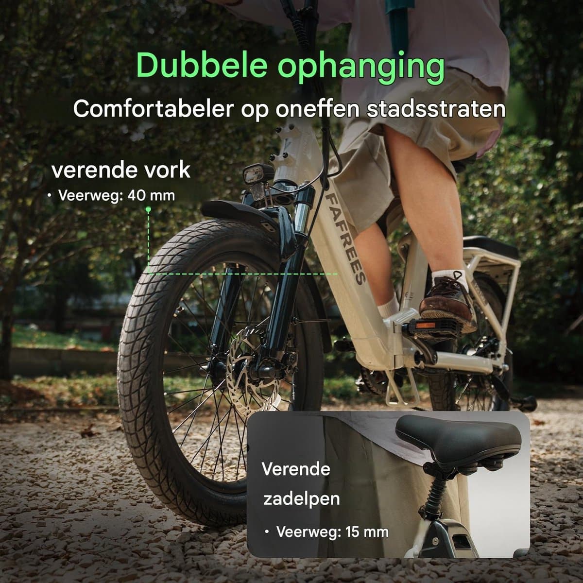 Fafrees Elektrische fiets - Actieradius120km - Verwijderbare batterij 36 V 20Ah - Motor 250W - Shimano 7 versnellingen - Koppelingssensor aan beide zijden - 20 Inch Commuter E-Bike - Dubbele Vering - 20 Inch opvouwbare Commuter E-Bike - Donkerblauw thumbnail 4