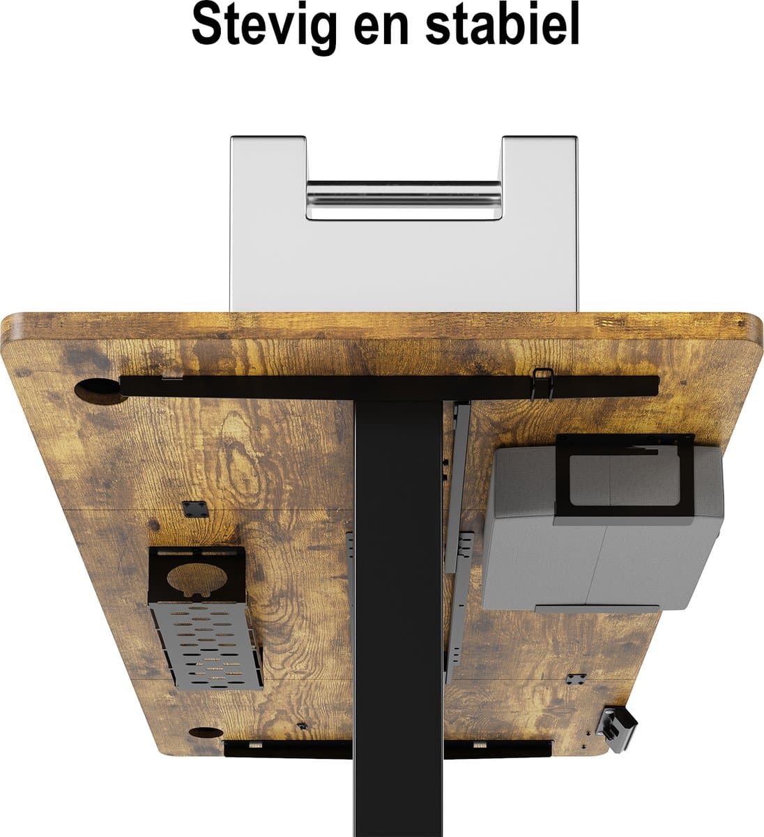 Devoko Elektrisch Zit-sta Bureau 160x80 cm – Stille Motor met Geheugenfunctie – Zit-alarm – Digitaal Display – 6 Knoppen Handbediening – USB Poort – Zit-sta Bureau – Bruin thumbnail 5