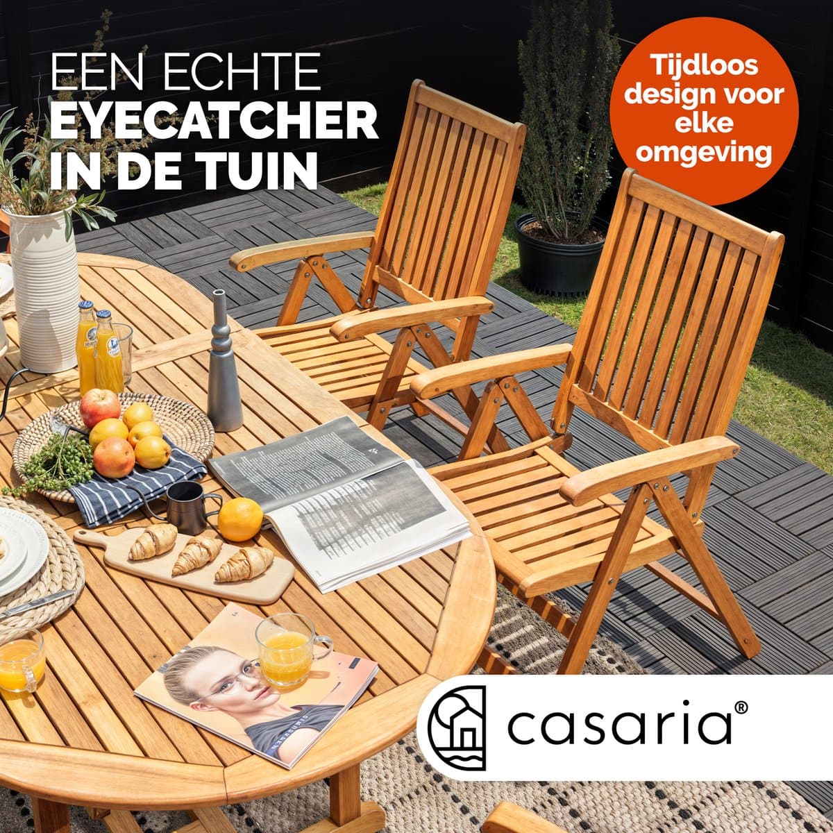 Casaria Tuintafel - FSC® gecertificeerd Eucalyptus 200x100x74cm - Bruin thumbnail 3