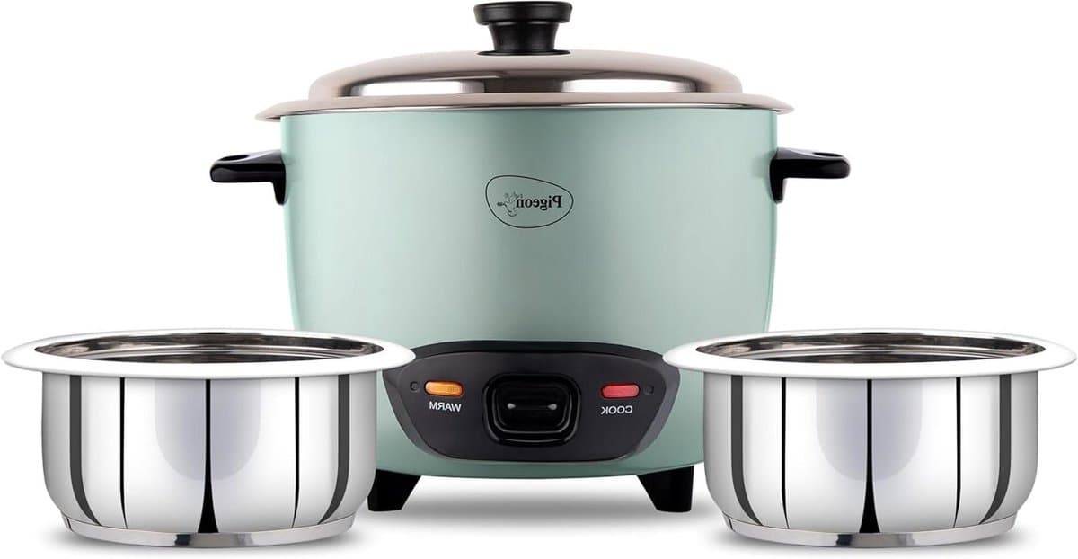 Pigeon Stainless Steel Automatic Electric Rice Cooker (Blue) (1.8L)