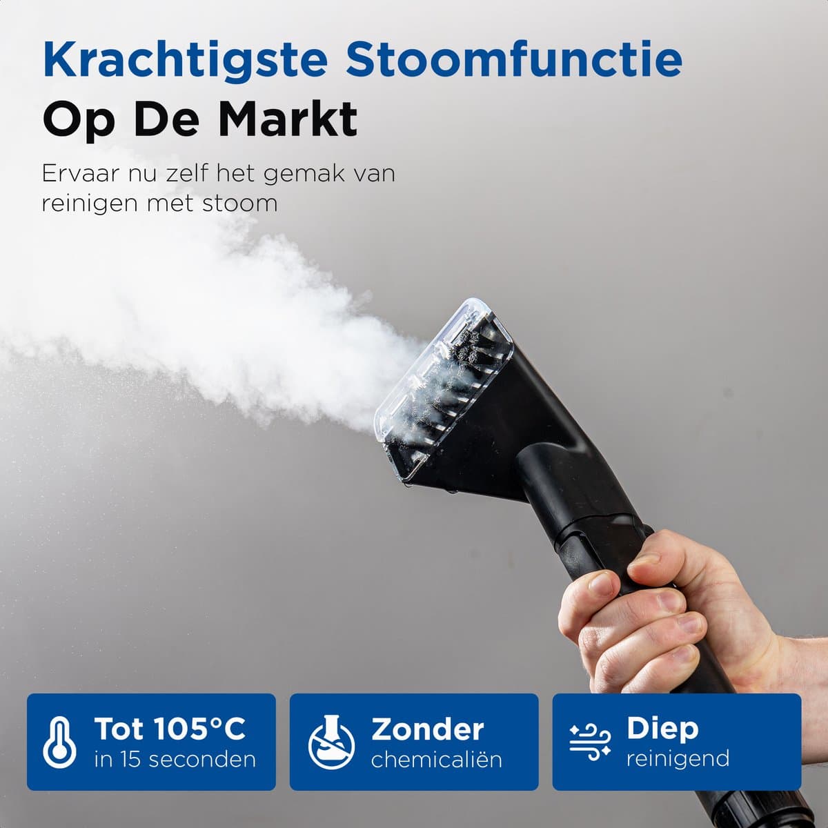Qclean® Tapijtreiniger GO+ 1800W - All-in-1 Stoomreiniger & Vlekkenreiniger - Voor Tapijt, Meubels, Keuken & Badkamer - Zelfreinigend - Zetelreiniger - Bank reiniger- Reinigingsmachine - Waterstofzuiger - Incl. Schoonmaakmiddel thumbnail 4
