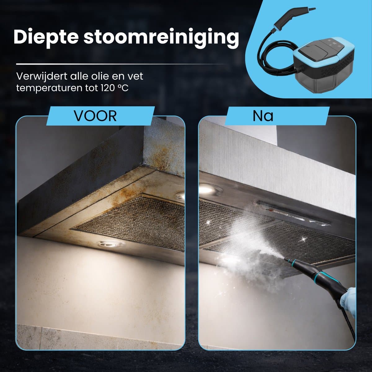 Kymo Stoomreiniger Pro - Handstomer - Tapijtreiniger - Handstoomreiniger - Vlekkenreiniger voor Vloer en Badkamer - Kledingstomer - Keuken Stoomreiniger - 1500W - 4 Bar Stoomdruk - Meubelreiniger thumbnail 7