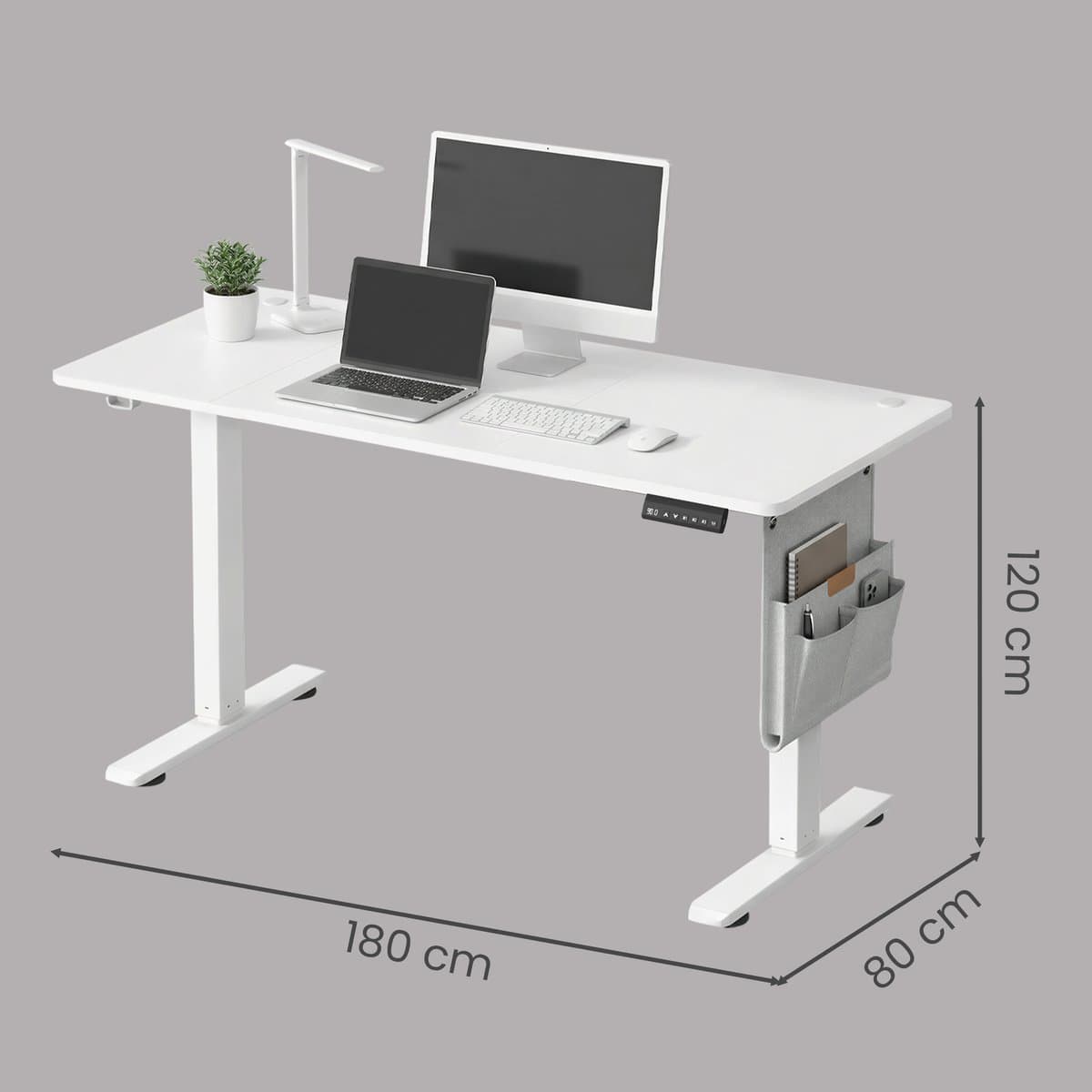 SONGMICS - Zit Sta Bureau - Elektrisch - 180 x 80 cm - Geheugenfunctie voor 4 Hoogtes - Voor Kantoor thumbnail 2