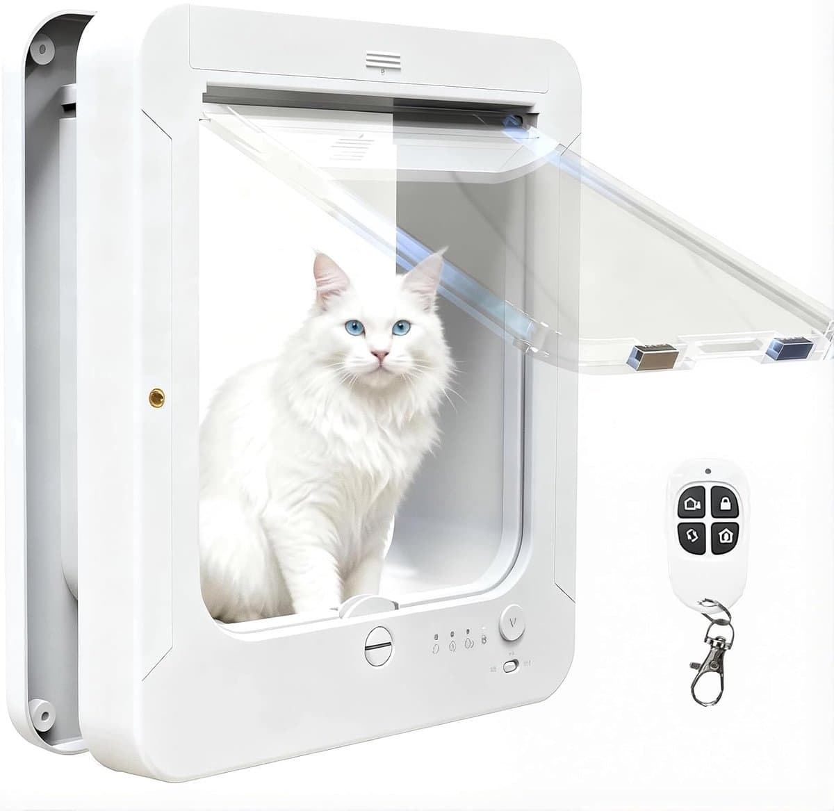 Elektronisch Kattenluik - Slimme Huisdierdeur - Veilige Toegang - Microchip Gecontroleerd - Tot 11 kg - Wit thumbnail 5