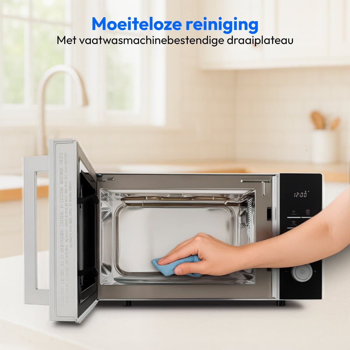 MEDION magnetron met grill- en heteluchtfriteusefunctie (25 liter, 900 watt, 1500 watt grill, 1500 watt heteluchtfunctie, 11 programma's, 10 vermogensstanden, MD12231) lichtgrijs [MODEL 2025] thumbnail 7