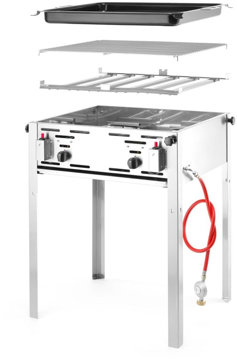 HENDI Grill-Master Maxi – Krachtige barbecue – 11,6kW – 650x540x840 mm – Inclusief gasslang en drukregelaar thumbnail 5