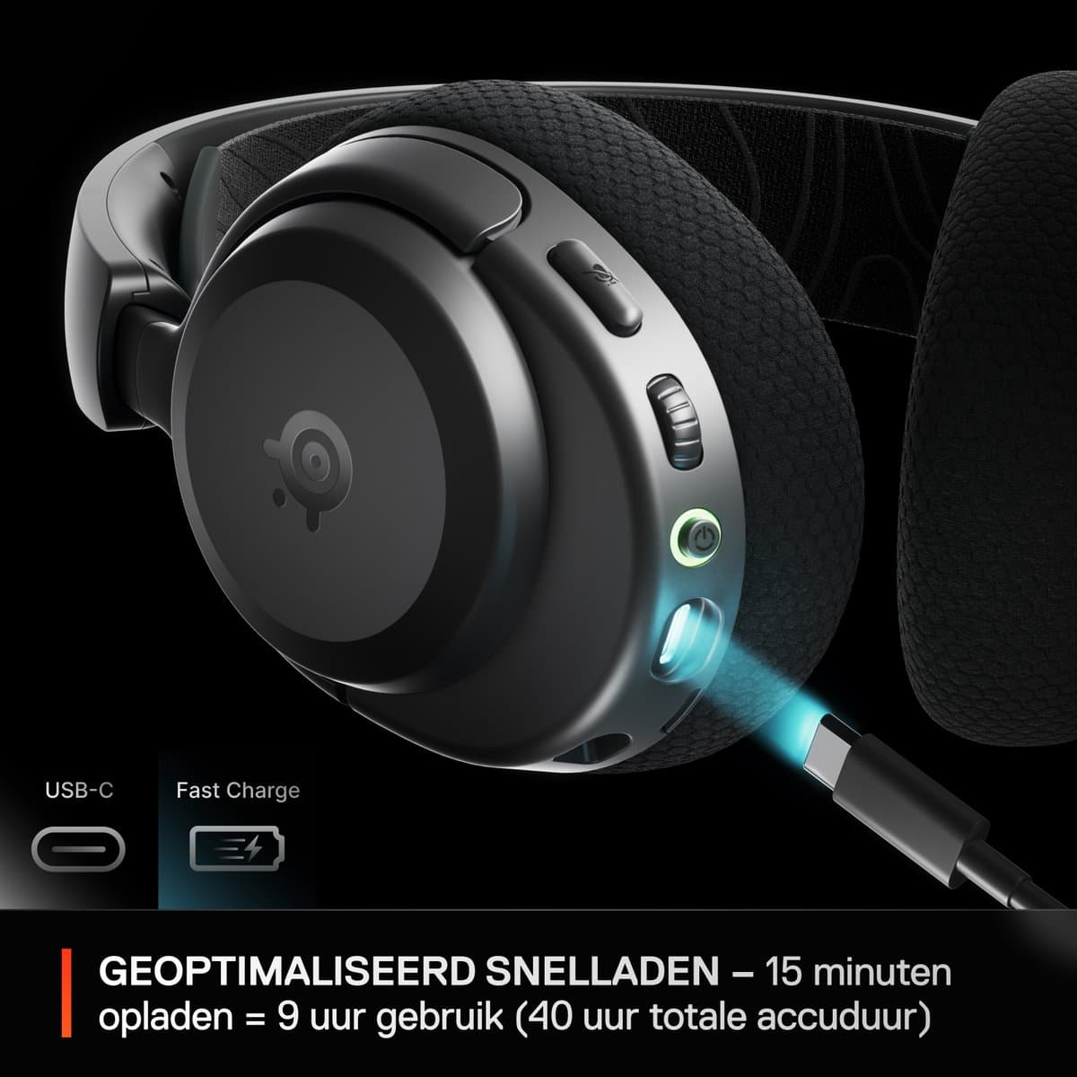 SteelSeries Arctis Nova 3X Wireless, 40 uur accu