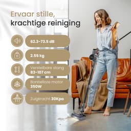 Productfoto van Vapore draadloze steelstofzuiger 350 W met 47 minuten accuduur, HEPA en wandbeugel