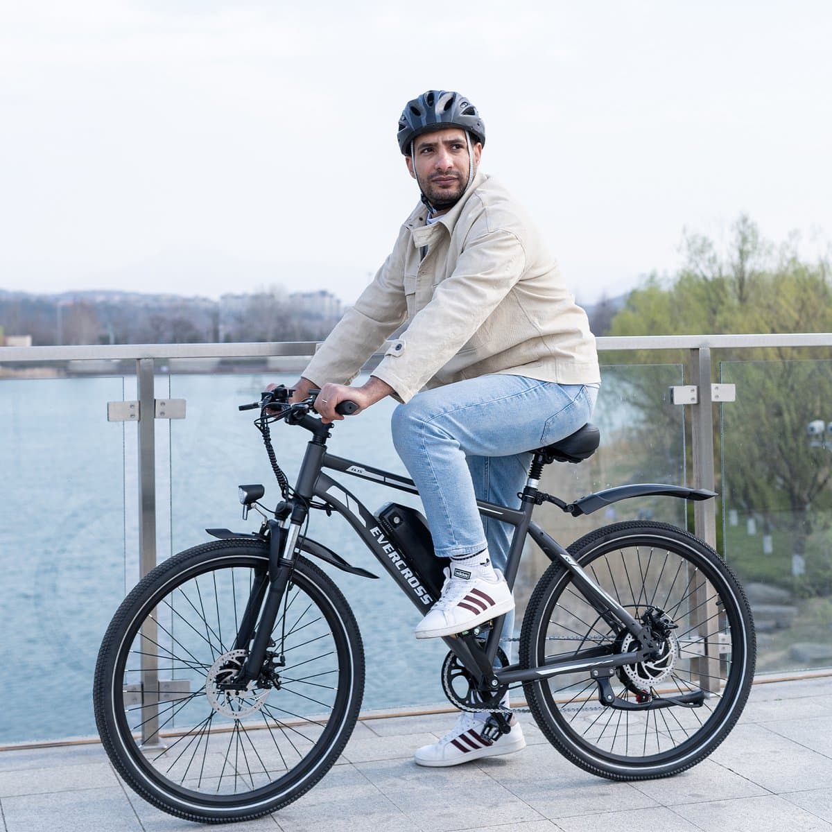 EVERCROSS EK15 Elektrische fiets - Ebike - 26" - 36V 10.4AH - tot 35-90 km - 7 versnellingen - grijs thumbnail 5