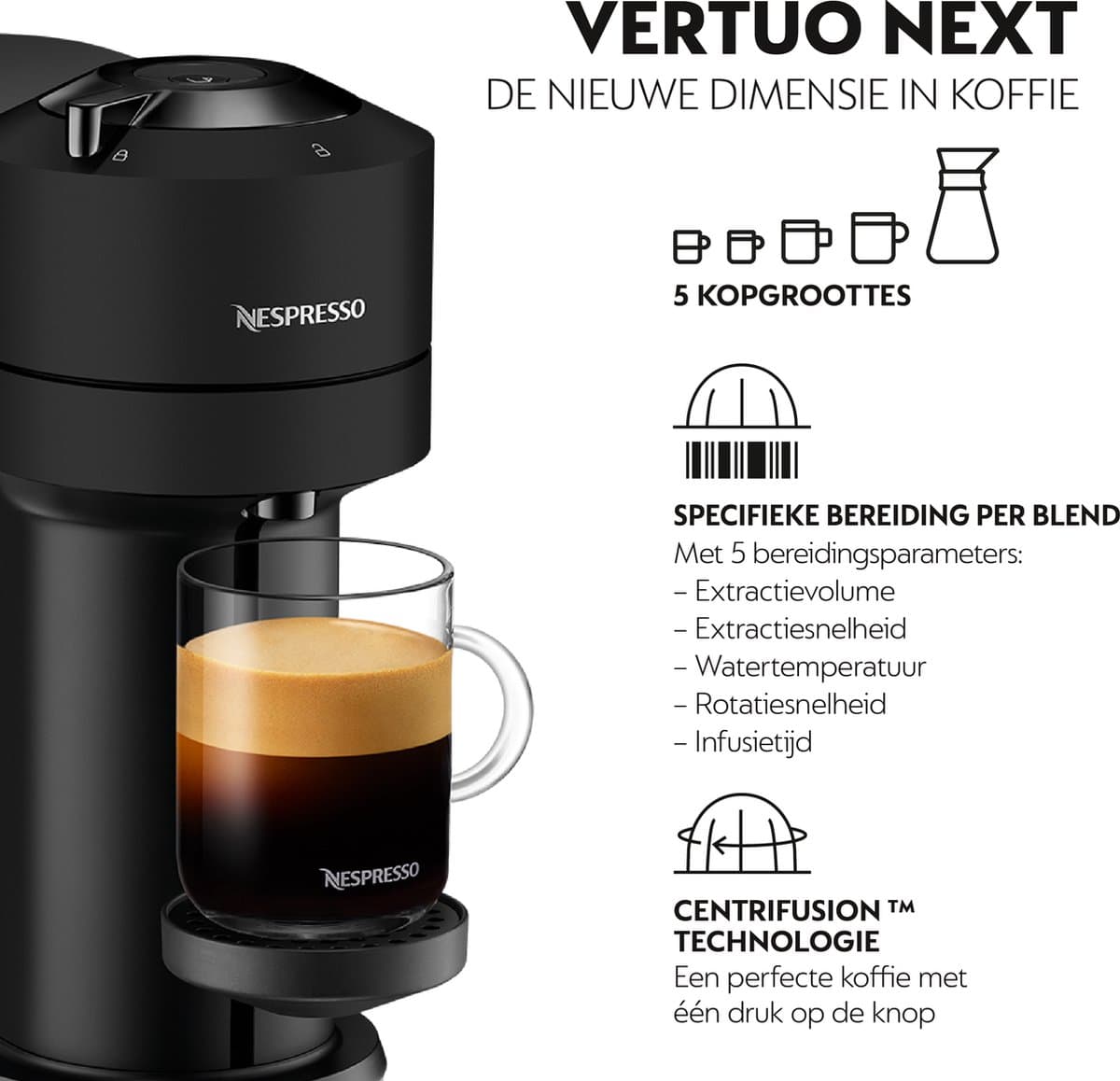 Krups Nespresso Vertuo Next XN910N - koffiecupmachine - mat zwart thumbnail 8