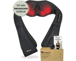 BrellaVio XL Draadloos Massagekussen + Massagebal - Massage Apparaat met Infrarood Warmte - Rugsluiting voor Handsfree Gebruik - Elektrisch Nekmassage Apparaat voor Nek - Schouder - Rug - Voeten - Shiatsu Massage Apparaten