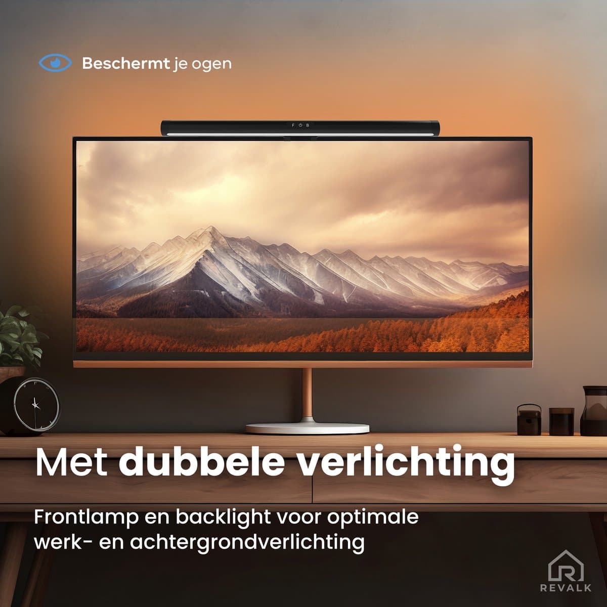 Monitor lamp Met Backlight - Bureaulamp - Leeslamp - Klemlamp - Light Bar - Dimbaar - Verschillende kleurinstellingen - Zwart thumbnail 5