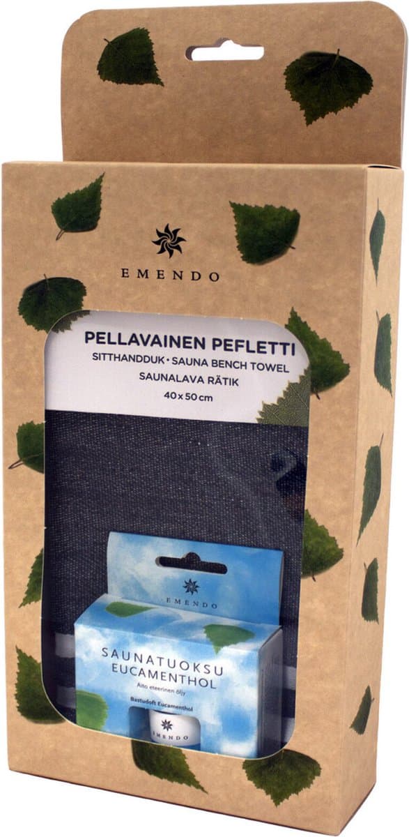 Emendo Sauna Set - Handdoek & geur Eucamenthol - Opgietmiddel Sauna