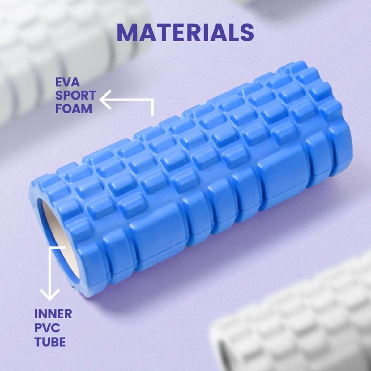 Mrs. Jones Foam Roller Fasciarol Schuimrubber rol - Fitness Massagerol voor Triggerpoint-Massage in Rug Nek Benen - Fasciatraining Gymnastiekrol voor Mannen en Vrouwen 33x14cm//30x9cm . thumbnail 4