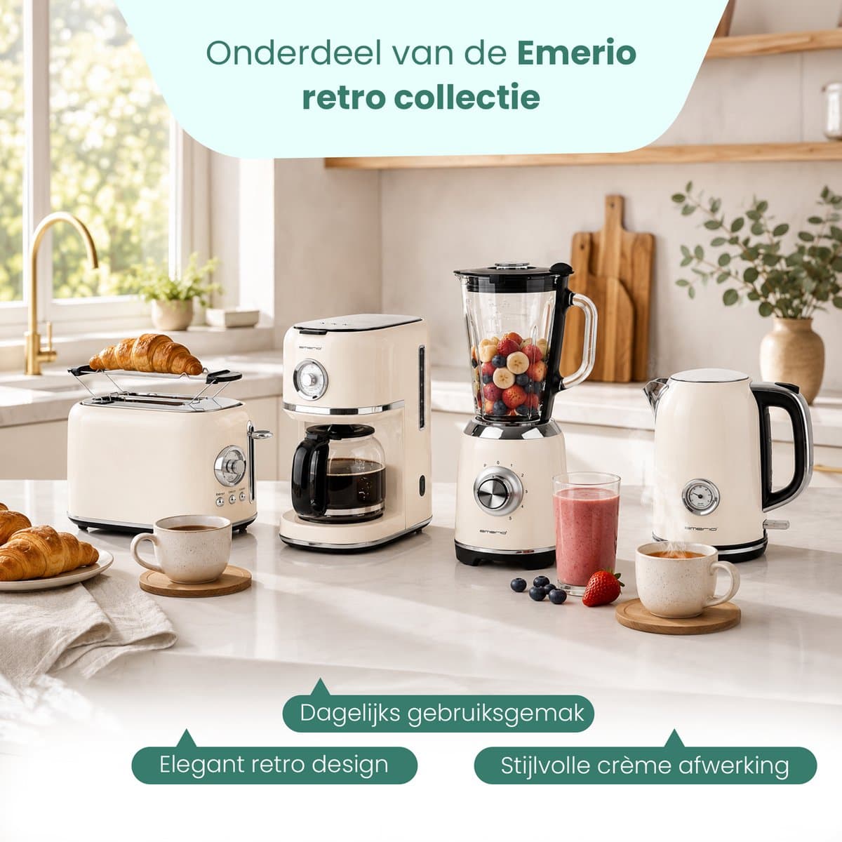 Emerio Retro Broodrooster - 800W Toaster - 2 Sleuven - Broodjeswarmer - 7 Temperatuur instellingen - Kruimellade - TO-133281.1 Creme thumbnail 6