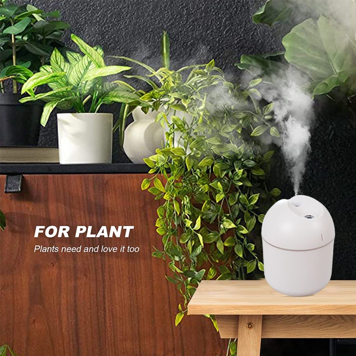 Luchtbevochtiger met koude nevel – compact formaat voor slaapkamer, huis, kantoor, reis en planten thumbnail 3