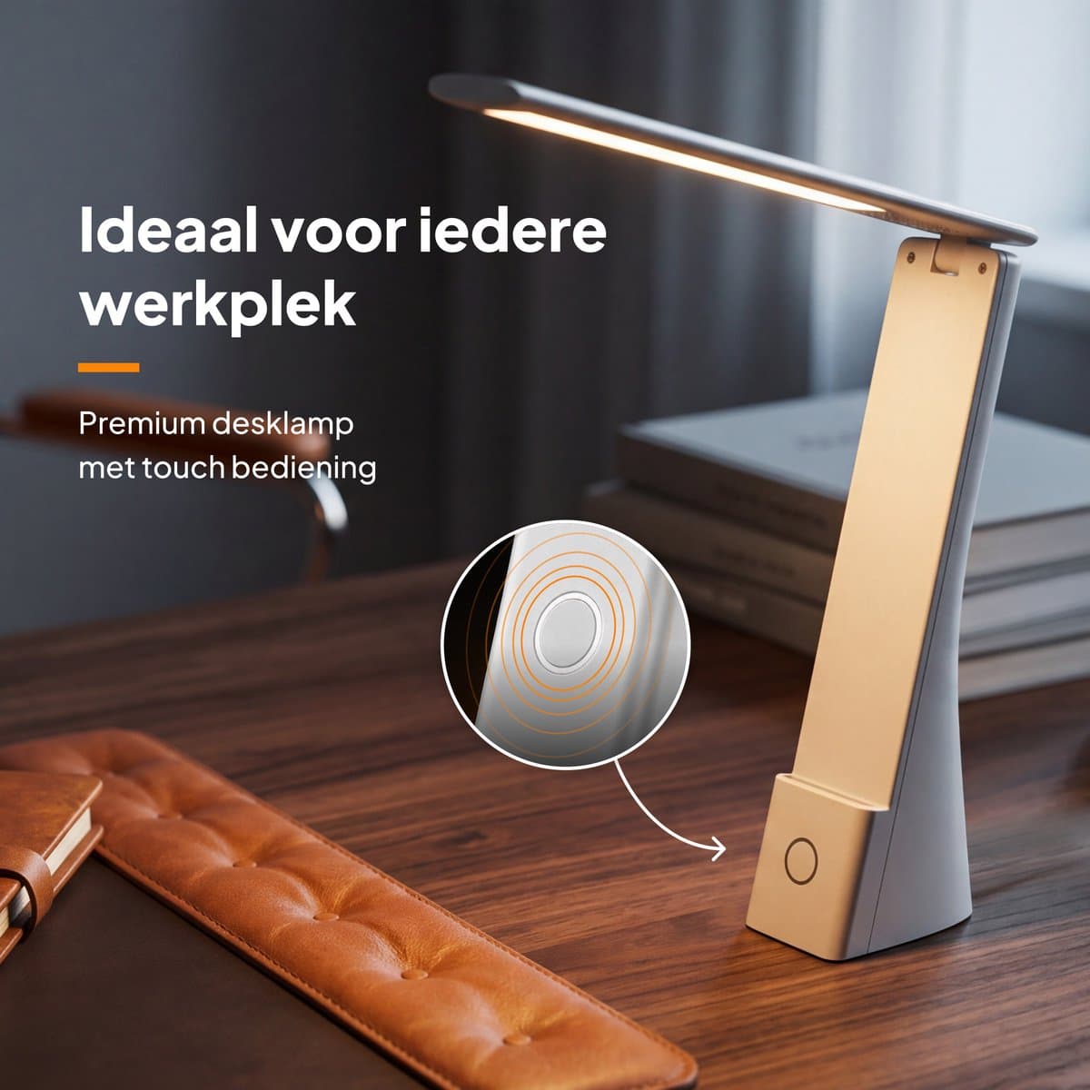 Lumirex Bureaulamp - Draadloos & Netstroom - LED - Dimbaar - Wit & Warm Licht - 9 Lichtstanden - 3 Kleuren - Leeslamp - Wit thumbnail 5