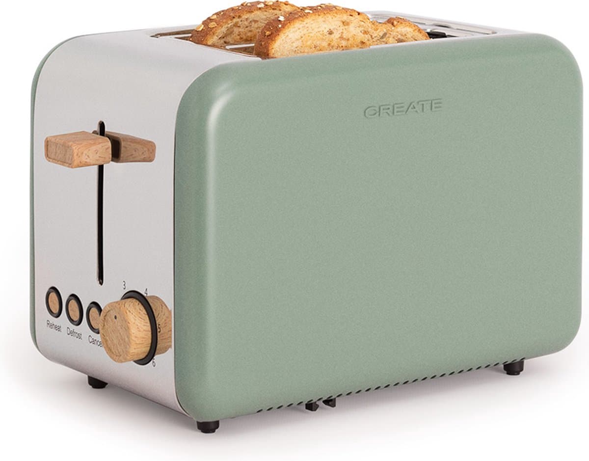 CREATE - Broodrooster - Voor Medium - 6 niveaus - 850W - Sage - TOAST RETRO thumbnail 3