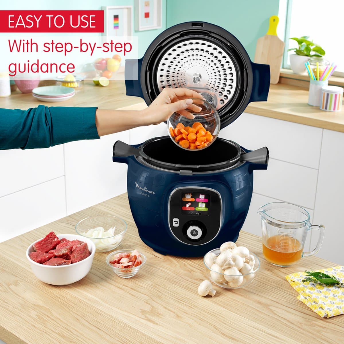Moulinex Cookeo+ CE851410 - Intelligente Hogedruk Multicooker - 6 programma's - 6L - Blauw thumbnail 7