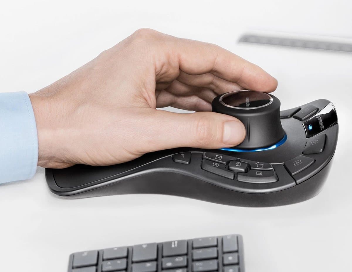 3Dconnexion SpaceMouse Pro Wireless - Bluetooth Edition - 3D-muis - ergonomisch - 15 knoppen - draadloos - Bluetooth, 2.4 GHz, USB-C - USB draadloze ontvanger thumbnail 2