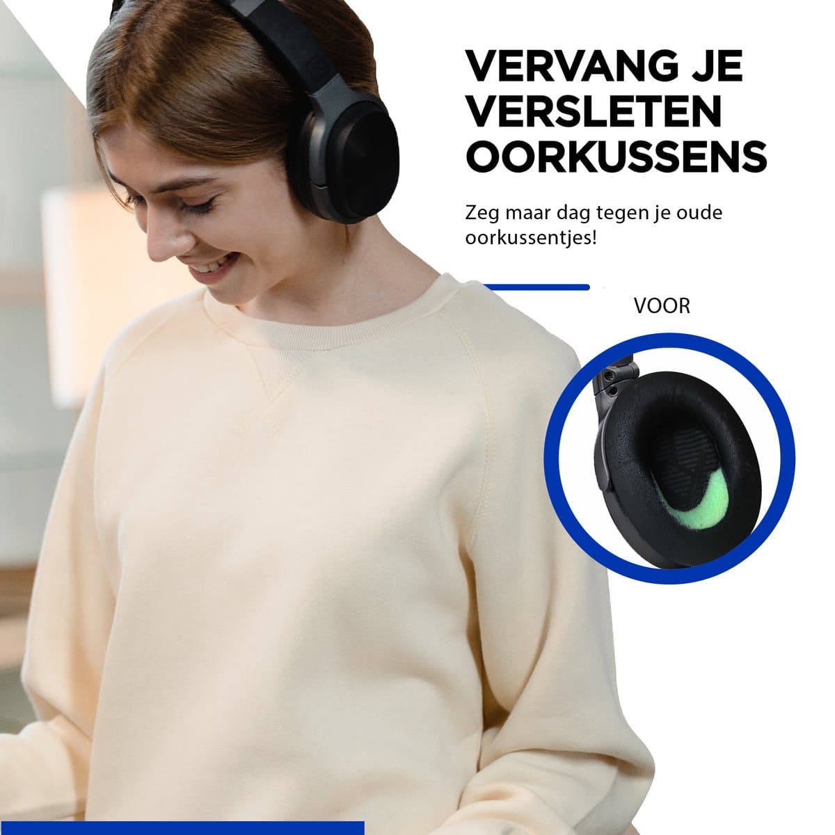 Set Oorkussens geschikt  voor Bose QuietComfort 35 ii / 35 / 25 / 15 / 2 / Soundtrue - Soundlink Around-Ear AE2 / AE2W / AE2I - Oorkussens voor koptelefoon - Ear pads headphones wit thumbnail 7