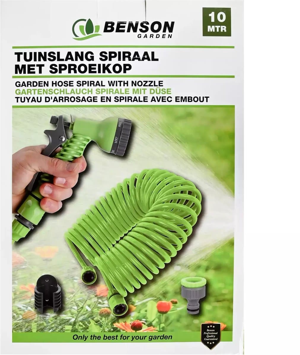 Benson Flexibele/uitrekbare tuinslang - 10 meter - met sproeikop - tuinbewatering thumbnail 6