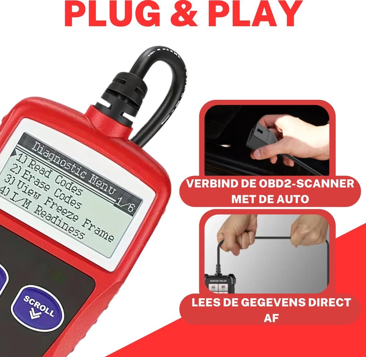 OBD2 Scanner – Auto Uitlezen & Storing Verwijderen – Nederlands – Plug & Play – CE-Gecertificeerd – Jumalu thumbnail 8