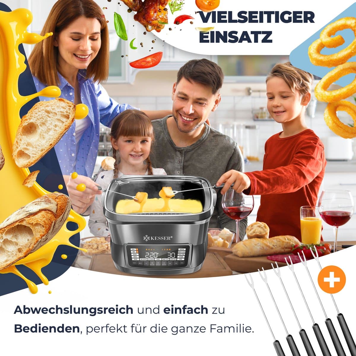 KESSER® Multicooker Airfryer 8L met 16 Kookfuncties Inclusief Stoomkoker, Rijstkoker, Grill Apparaat thumbnail 6