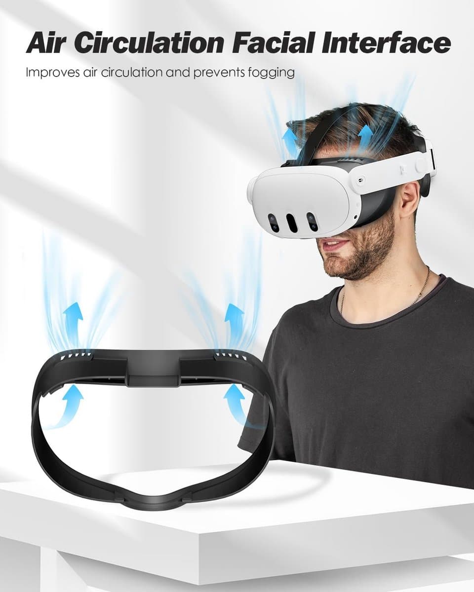 Gezichtsinterface en gezichtsbeschermingspad voor Meta Quest 3 - Comfortabele VR-accessoires thumbnail 7