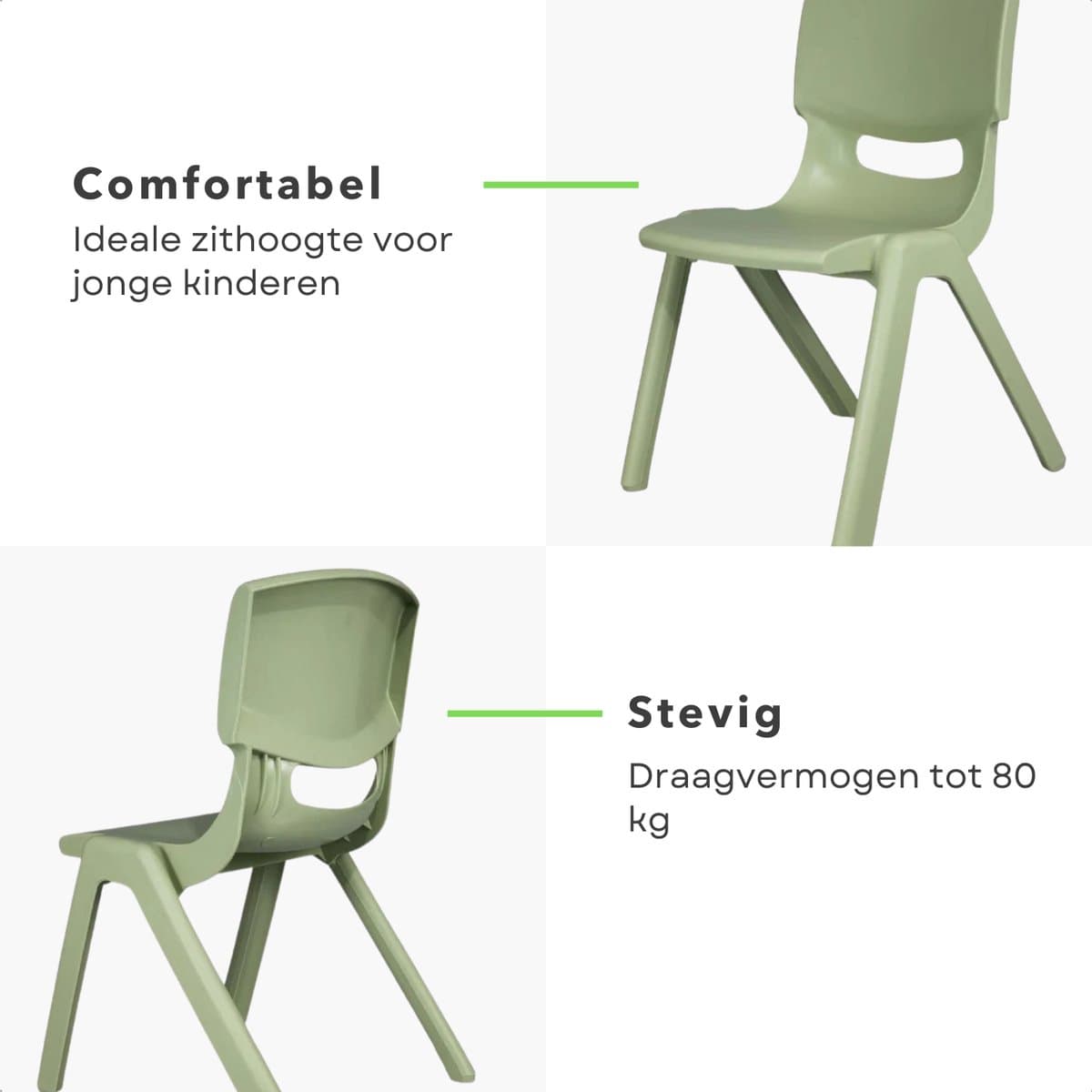 Cheqo® Kinderstoeltje - Kinderstoel - Peuterstoeltje - Peuterstoel - Kinderstoel Groen - Kinderstoel Kind - Stoel voor Kinderen - Kinderstoel 3 Jaar - Kinderstoel Tuin - Kinderstoel Buiten - Kinderstoel Binnen thumbnail 4
