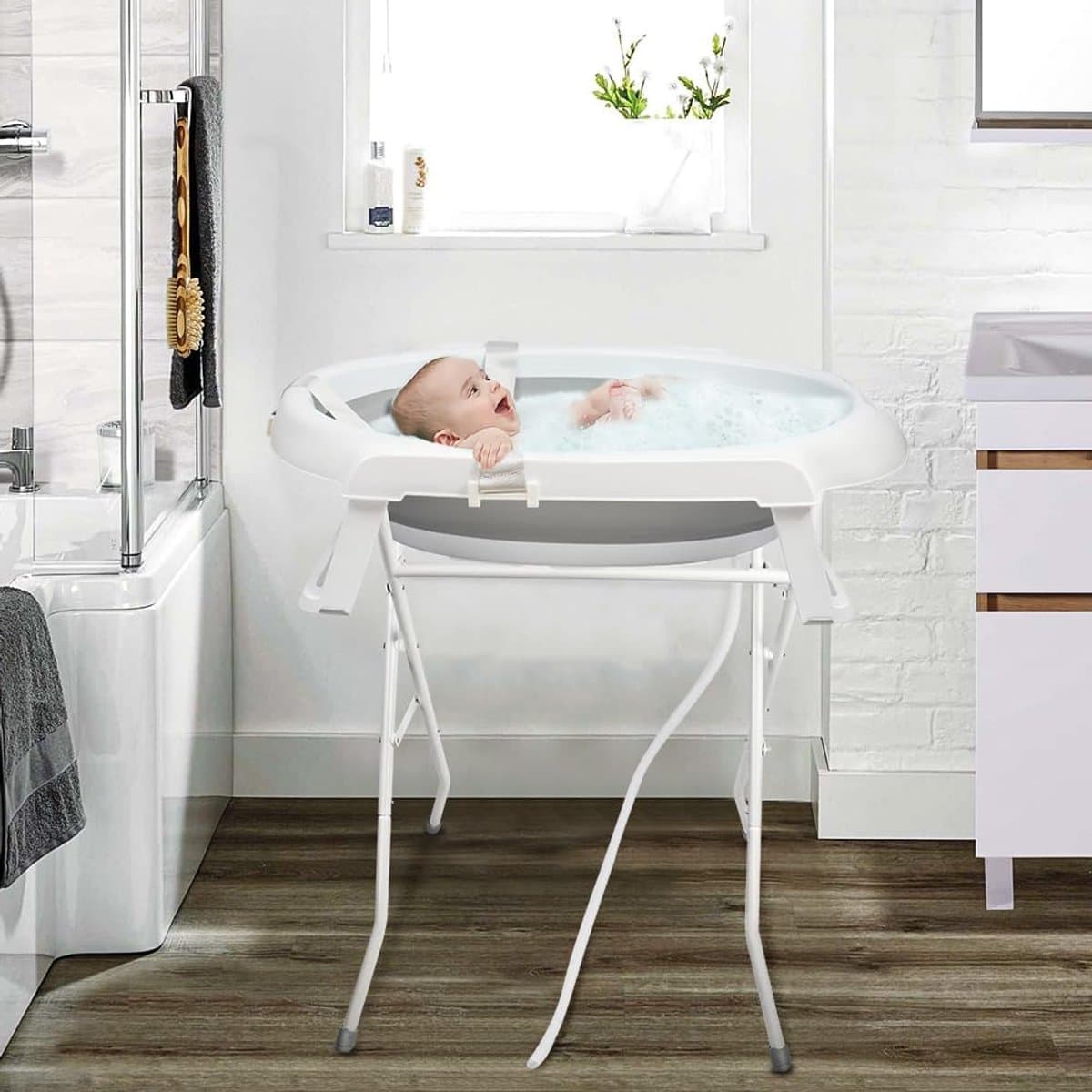RFWR® Opvouwbare babybadkuip met standaard en geïntegreerd kussen voor optimaal comfort thumbnail 6