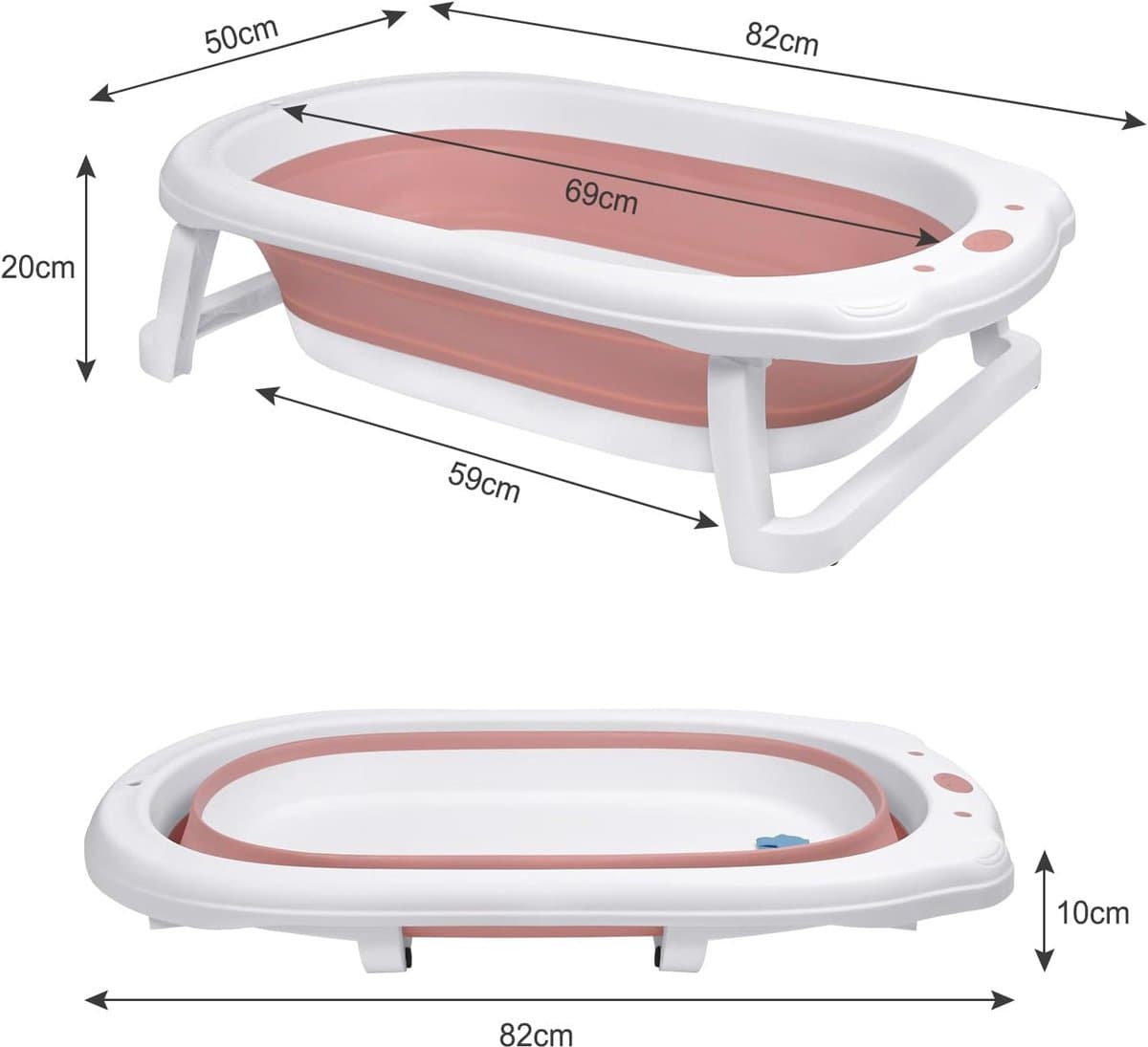 Opvouwbare babybadkuip - Antislip en ergonomisch voor pasgeborenen tot peuters thumbnail 2